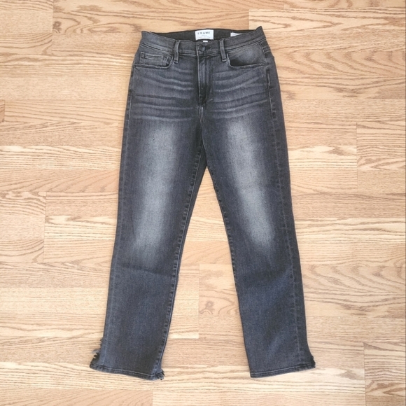 EUC Frame Le Nouveau Straight Jeans Carved Hem In Walters, Size 27 - Picture 1 of 9